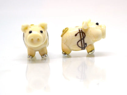 Glass piggy bank beads