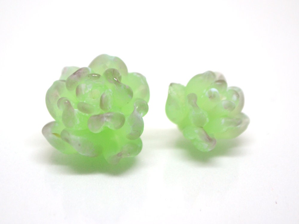 Glass succulent beads, Matte glass beads, Frosted glass beads, Home flowers,Cactus miniature,Succulent sculpture, Cacti figurine,Tiny cactus