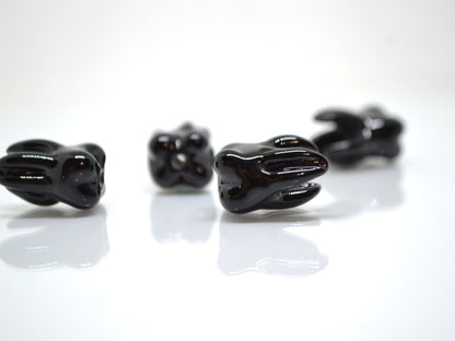 Black Glass tooth beads, Root tooth beads, Molar beads, Dentist gift prank, Teeth beads for jewelry, Lampwork beads, Teeth necklace