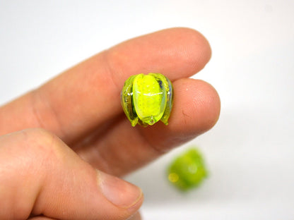 Green floral lampwork beads, Grass green flower beads for jewelry making, Floral earrings, netting beads