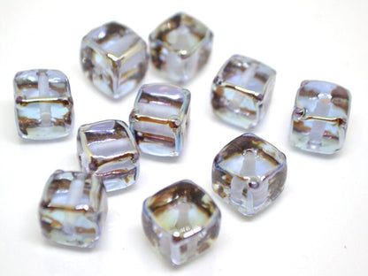 Gray lavender square beads, Dusty Purple cube beads, 12mm square beads, Gray cube beads, Dimond gray spacer beads, Gray lampwork,Murano bead