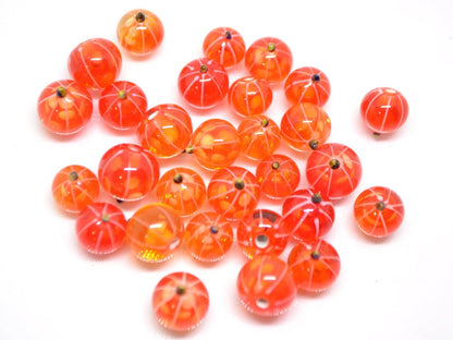Glass currant beads, Orange lampwork berries, Glass berry, Lampwork currant, Artisan lampwork, Food glass beads, half-drilled beads